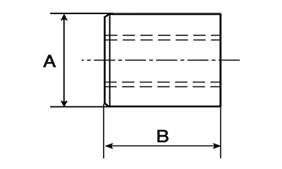 鉄 30度 台形丸ナット(TR) Aタイプ(外径x高さ) 製品図面