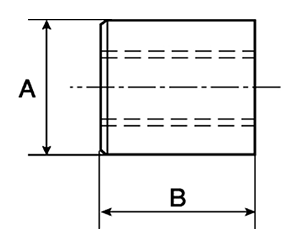 鉄 30度 台形丸ナット(TR)(左ねじ) Aタイプ(外径x高さ) 製品図面
