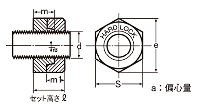 鉄 ハードロックナット (セミ薄型)(H-2) 製品図面