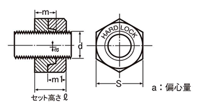 鉄 ハードロックナット (セミ薄型)(細目) 製品図面