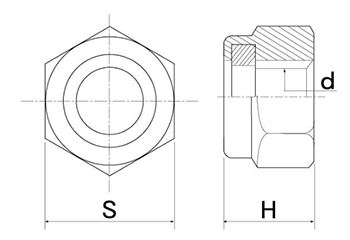 鉄 ナイロンナット(1種)(高型)(輸入品) 製品図面