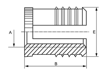 黄銅 エンザート インサートナット B-LOK (MV型 815) 製品図面