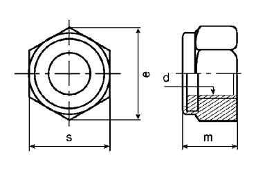 ステンレス ナイロンナット(2種)(低型)(輸入品) 製品図面