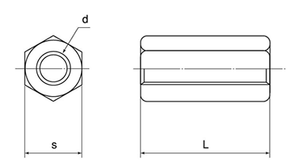 ステンレス 高ナット(インチ・ウイット)(平径大型) 製品図面