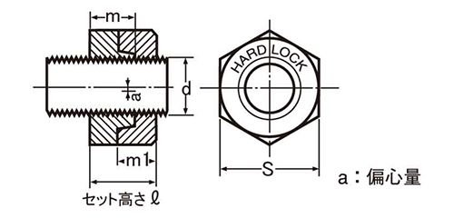 ステンレス ハードロックナット(セミ薄型)(細目) 製品図面