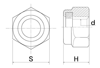ステンレス ナイロンナット(1種)(高型)(輸入品) 製品図面