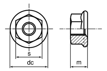 鋼 S45C フランジナット セレート無(ベタ) 製品図面