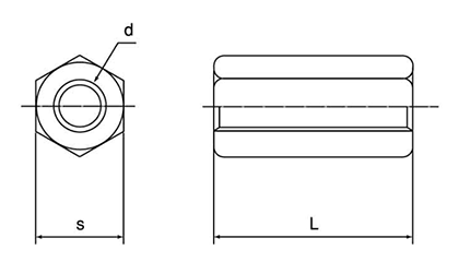 鋼 S45C (焼入れ無) 高ナット (ミリネジ) 製品図面