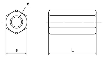 鋼 S45C-(H)(焼入れ) 高ナット (ミリネジ) 製品図面