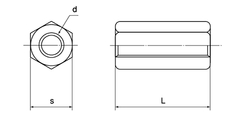 鋼 S45C(H)(焼入れ) 高ナット (インチ・ウイット) 製品図面