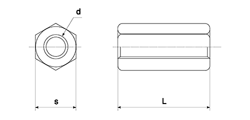 鋼 S45C(H)(焼入れ) 高ナット (細目) 製品図面