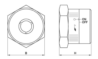 S45Cオールクイックナッター (無回転直進挿入) 製品図面