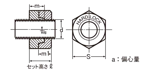 鋼 S45C(H)ハードロックナット (その他細目) 製品図面