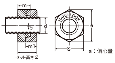 鋼 S45C(H)ハードロックナット (セミ薄型)(H-2) 製品図面