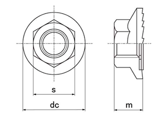 チタン製 フランジナット セレート付き 製品図面