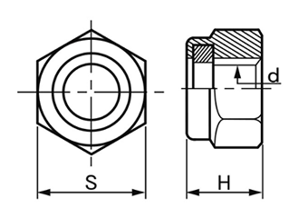 鋼 SCM435(クロモリ) ナイロンナット(1種)(ロックファスナー製) 製品図面