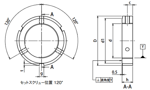 SCM435 精密ロックナット(ZMT・超精密用途) 製品図面