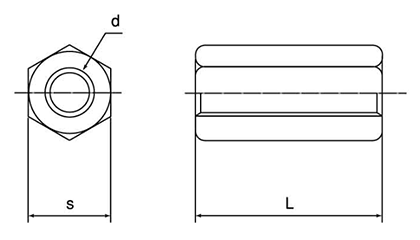 鋼 SCM435(H)(焼入れ) 高ナット (ミリネジ) 製品図面
