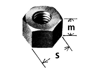 鋼 SCM435(H)(クロモリ) 六角プレスナット(10割)(ミリネジ) 製品図面