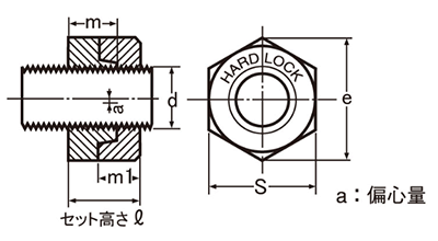 鋼 SCM435(クロモリ) ハードロックナット (H-1) 製品図面