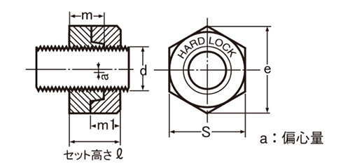 鋼 SCM435(クロモリ) ハードロックナット (セミ薄型)(H-2) 製品図面
