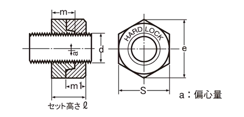 鋼 SCM435(クロモリ) ハードロックナット (薄型)(H-3) 製品図面