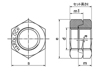 鋼 SCM435(クロモリ) ハードロックナット (薄型)(細目) 製品図面