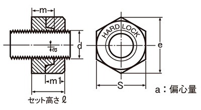 ステンレス SUS316 ハードロックナット 製品図面