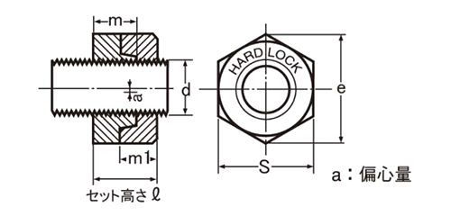 ステンレス SUS316 ハードロックナット (薄型)(H-3) 製品図面