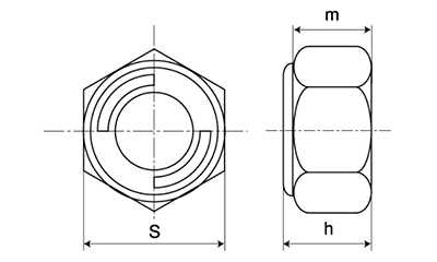 ステンレス SUS316L(A4) Uナット(SUS316Lリング)(1種) 製品図面