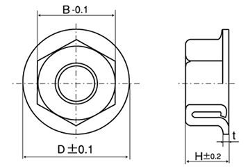ステンレス SUS316L(A4) ステイブルEナット 製品図面