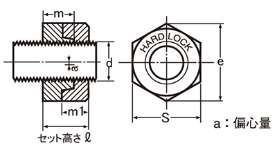 ステンレス SUS316L(A4) ハードロックナット 製品図面