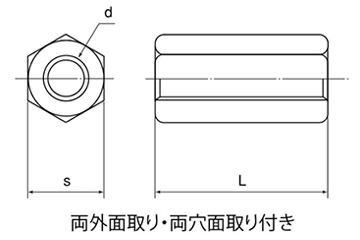 ステンレス SUS316L(A4) 高ナット (輸入品) 製品図面