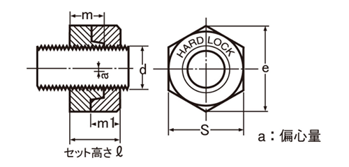 ステンレス SUS310S (耐熱鋼) ハードロックナット (標準型)(H-1) 製品図面