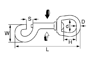 水本機械 ナスカン(クロームメッキ、材質：亜鉛ダイキャスト) 製品図面