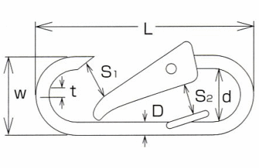 水本機械 ステンレス スナップフック C型 製品図面