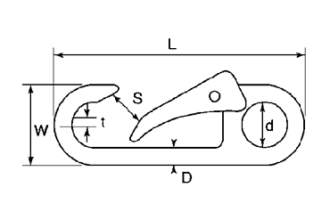 水本機械 ステンレス スナップフック DA型 製品図面