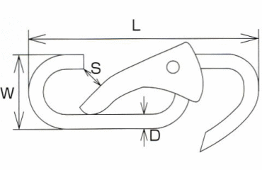 水本機械 ステンレス スナップフック WD型 製品図面