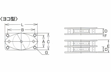 水本機械 ステンレス 固定ブロック 横型 製品図面