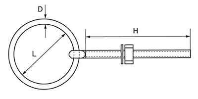 水本機械 ステンレス 丸カンボルト(インチ・ウイット) 製品図面