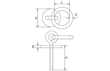 水本機械 ステンレス 丸カンボルトS型(アンカープラグ付)(BSR-W)(インチ・ウイット) 製品図面