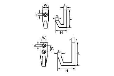 水本機械 ステンレス エレガンスフック A型(ブラック) 製品図面