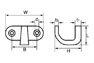水本機械 ステンレス エレガンスフック C型(ブラック) 製品図面