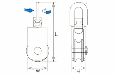 水本機械 ステンレス サンマブロック(沈みシャックルタイプ) 製品図面