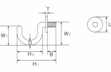 水本機械 ステンレス プチフック(R型) 製品図面