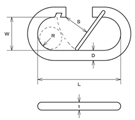 水本機械 ステンレス パワーO型フック (MOS) 製品図面