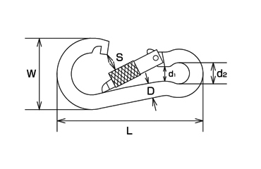 水本機械 ステンレス 環付スナップフックNB 製品図面