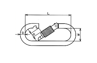水本機械 ステンレス プチカラビナ 環付き 製品図面