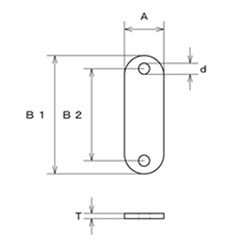 水本機械 ステンレス パッドアイ用裏板 (PDB) 製品図面