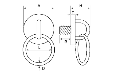 水本機械 ステンレス ネジ込みラウンドアイ丸カン(アンカープラグ付) 製品図面
